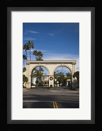 Framed Entrance gate to a studio, Paramount Studios, Melrose Avenue, Hollywood, Los Angeles, California, USA Print