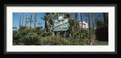 Framed Signboard of a hotel, Beverly Hills Hotel, Beverly Hills, Los Angeles County, California, USA Print