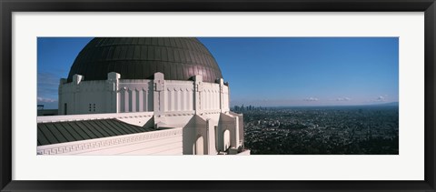 Framed Observatory with cityscape in the background, Griffith Park Observatory, Los Angeles, California, USA 2010 Print