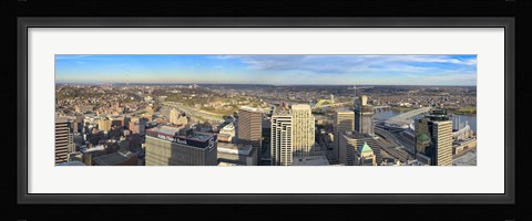 Framed Aerial view of a city, Cincinnati, Hamilton County, Ohio, USA 2010 Print