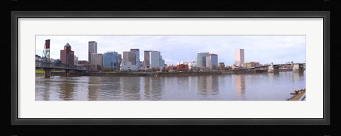 Framed Buildings at the waterfront, Portland, Multnomah County, Oregon, USA 2010 Print