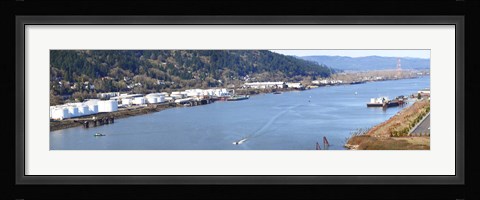 Framed High angle view of a river, Willamette River, Portland, Multnomah County, Oregon, USA Print