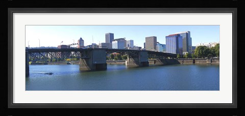 Framed Bridge across a river, Burnside Bridge, Willamette River, Portland, Multnomah County, Oregon, USA 2010 Print