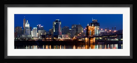 Framed Cincinnati, Ohio at Night Print