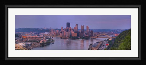 Framed City viewed from the West End at Sunset, Pittsburgh, Allegheny County, Pennsylvania, USA 2009 Print