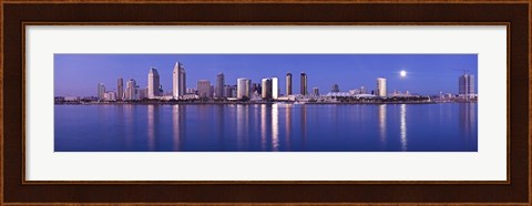 Framed Moonrise over a city, San Diego, California, USA 2010 Print