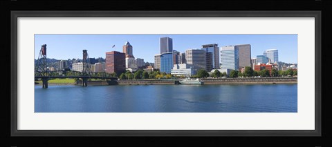Framed Bridge across a river, Willamette River, Portland, Oregon, USA 2010 Print