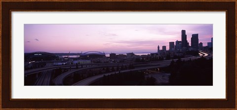 Framed City at sunset, Seattle, King County, Washington State, USA Print