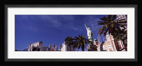 Framed Low angle view of skyscrapers in a city, The Strip, Las Vegas, Nevada, USA Print