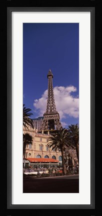 Framed Low angle view of a hotel, Replica Eiffel Tower, Paris Las Vegas, The Strip, Las Vegas, Nevada, USA Print