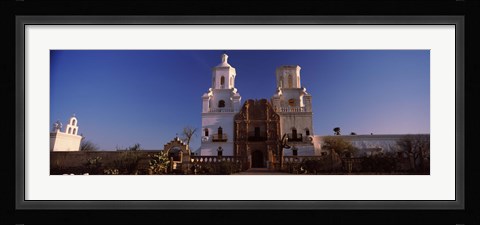 Framed Low angle view of a church, Mission San Xavier Del Bac, Tucson, Arizona Print