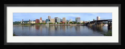 Framed Buildings at the waterfront, Willamette River, Portland, Oregon Print