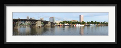 Framed Morrison Bridge, Willamette River, Portland, Oregon Print