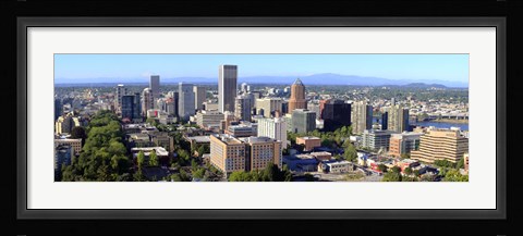 Framed High angle view of a cityscape, Portland, Multnomah County, Oregon Print