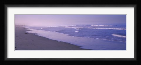 Framed Surf on the beach, Santa Monica, Los Angeles County, California, USA Print