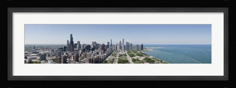 Framed City skyline from south end of Grant Park, Chicago, Lake Michigan, Cook County, Illinois 2009 Print