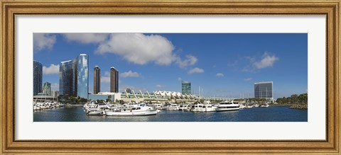 Framed Buildings in a city, San Diego Convention Center, San Diego, Marina District, San Diego County, California, USA Print