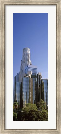 Framed Skyscrapers in a city, Los Angeles County, California, USA Print