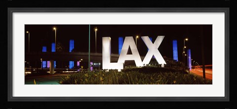 Framed Neon sign at an airport, LAX Airport, City Of Los Angeles, Los Angeles County, California, USA Print