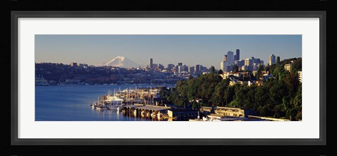 Framed Buildings at the waterfront, Lake Union, Seattle, Washington State, USA 2010 Print