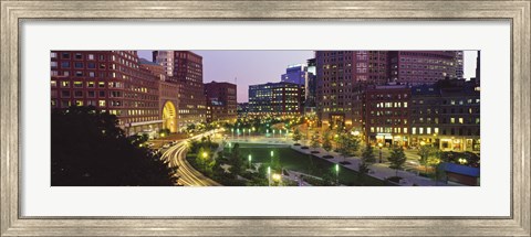 Framed Buildings in a city, Atlantic Avenue, Wharf District, Boston, Suffolk County, Massachusetts, USA 2010 Print