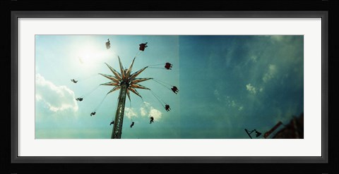 Framed Low angle view of a park ride, Brooklyn Flyer Ride, Luna Park, Coney Island, Brooklyn, New York City, New York State, USA Print