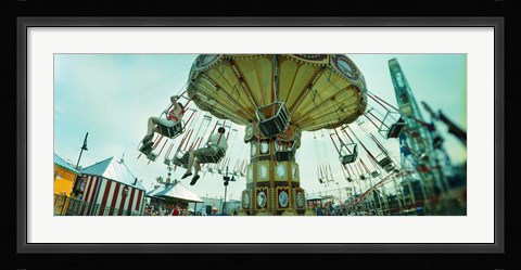 Framed Tourists riding on an amusement park ride, Lynn's Trapeze, Luna Park, Coney Island, Brooklyn, New York City, New York State, USA Print