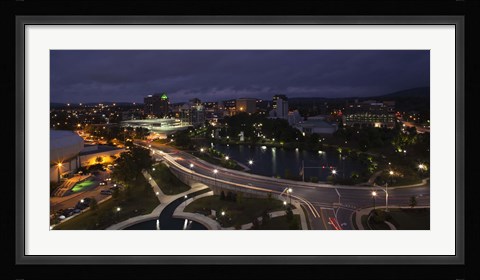 Framed High angle view of a city, Big Spring Park, Huntsville, Madison County, Alabama, USA Print