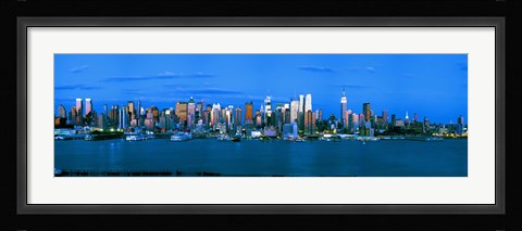 Framed Manhattan skyline at dusk, New York City, New York State, USA Print