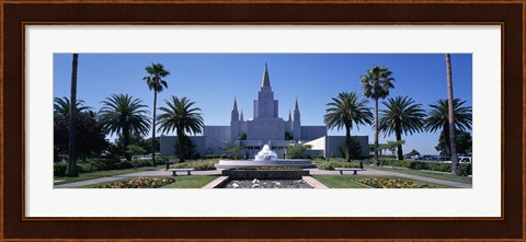 Framed Formal garden in front of a temple, Oakland Temple, Oakland, Alameda County, California Print