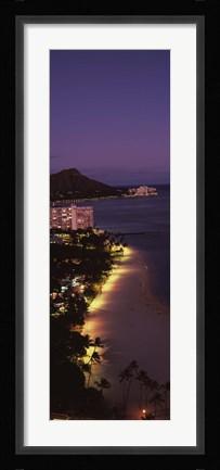 Framed Buildings at the waterfront, Honolulu, Hawaii Print