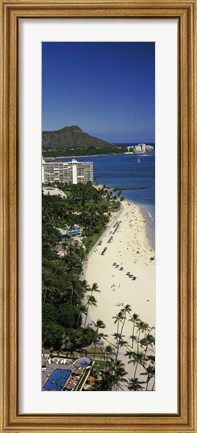 Framed Beach in Honolulu, Hawaii Print