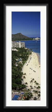 Framed Beach in Honolulu, Hawaii Print