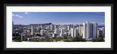 Framed High rise buildings, Honolulu, Oahu, Honolulu County, Hawaii, USA 2010 Print