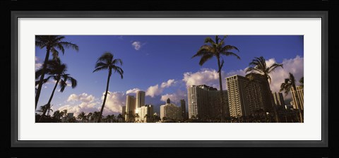 Framed Low angle view of skyscrapers, Honolulu, Hawaii, USA 2010 Print