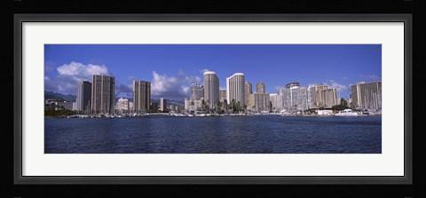 Framed Honolulu skyline, Hawaii Print