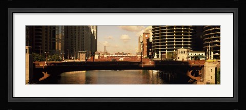 Framed Buildings at the waterfront, Marina Towers, Chicago River, Chicago, Cook County, Illinois, USA Print