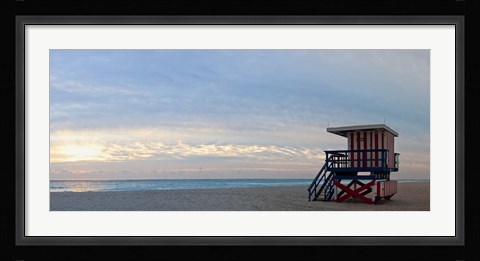 Framed Lifeguard on the beach, Miami, Miami-Dade County, Florida, USA Print