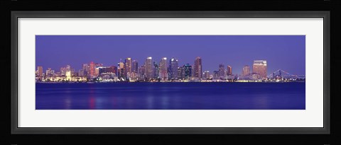 Framed San Diego in Bright Blue Print
