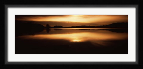 Framed Reflection of clouds in a lake at sunset, Loch Raven Reservoir, Lutherville-Timonium, Baltimore County, Maryland Print