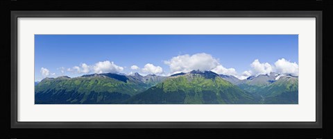 Framed Mountain range, Chugach Mountains, Anchorage, Alaska, USA Print