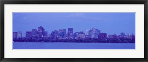 Framed Skyscrapers at the waterfront, Charles River, Boston, Suffolk County, Massachusetts, USA Print