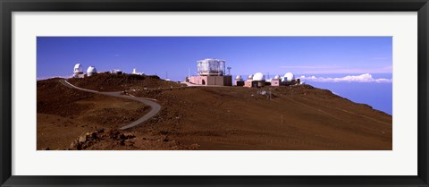 Framed Science city observatories, Haleakala National Park, Maui, Hawaii, USA Print