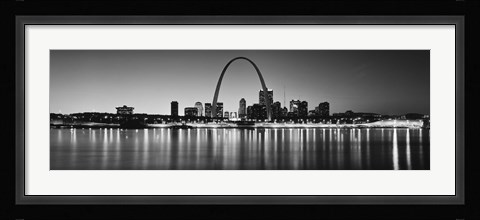 Framed Black and white view of St. Louis, Missouri Print