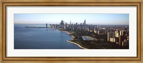 Framed Skyscrapers at the waterfront, Grant Park, Lake Michigan, Chicago, Cook County, Illinois, USA 2011 Print