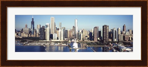 Framed Skyscrapers in a city, Navy Pier, Chicago Harbor, Chicago, Cook County, Illinois, USA 2011 Print