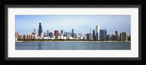 Framed Skyscrapers at the waterfront, Lake Michigan, Chicago, Cook County, Illinois, USA 2011 Print