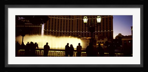Framed Tourists looking at a fountain, Las Vegas, Clark County, Nevada, USA Print