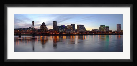 Framed Buildings at the waterfront, Portland, Multnomah County, Oregon Print