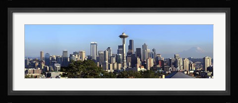 Framed Seattle city skyline and downtown financial building, King County, Washington State, USA 2010 Print